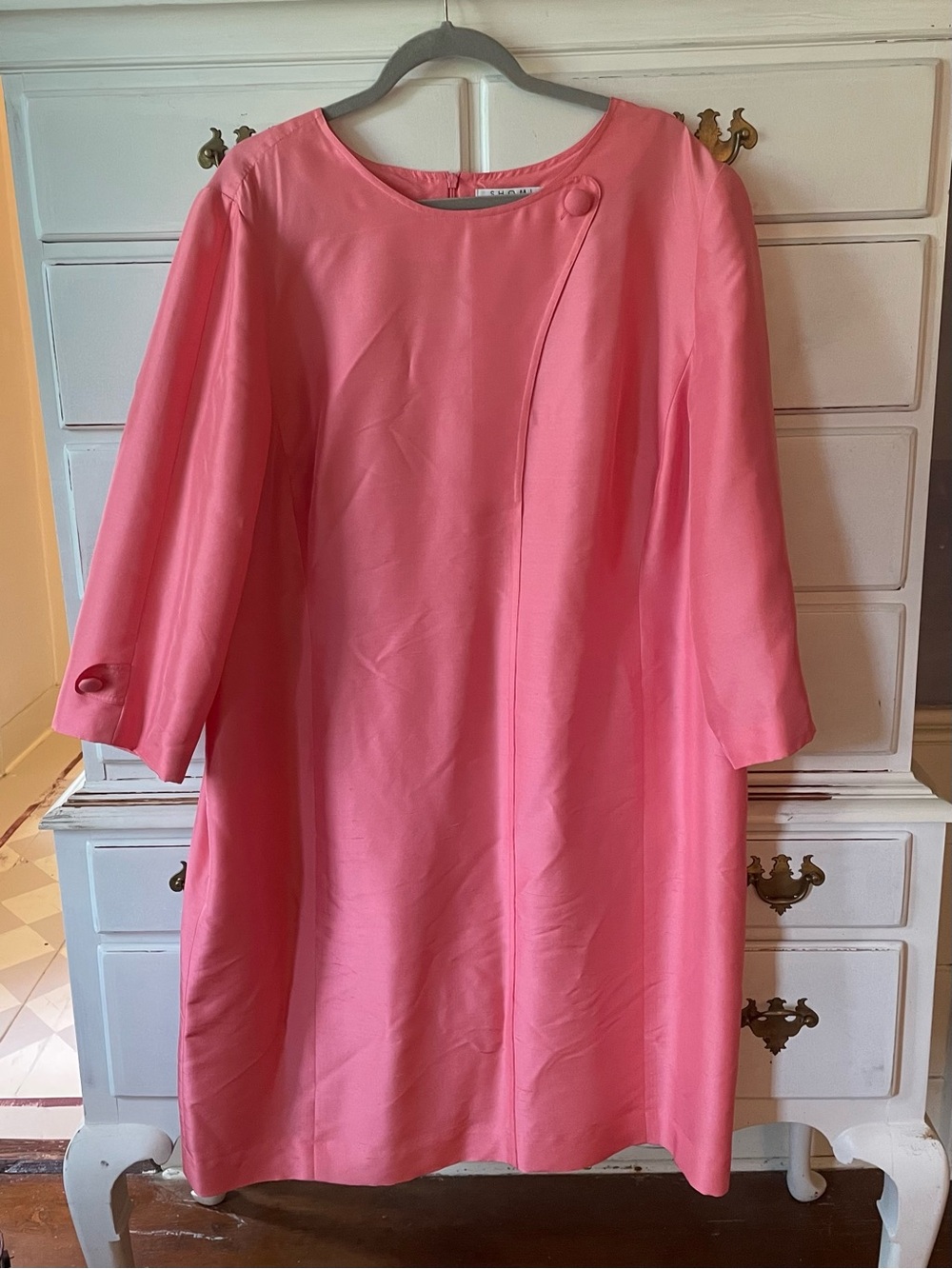 Shomi 100% Silk Dress Peach Pink Size 18 New Without Tags Never Worn